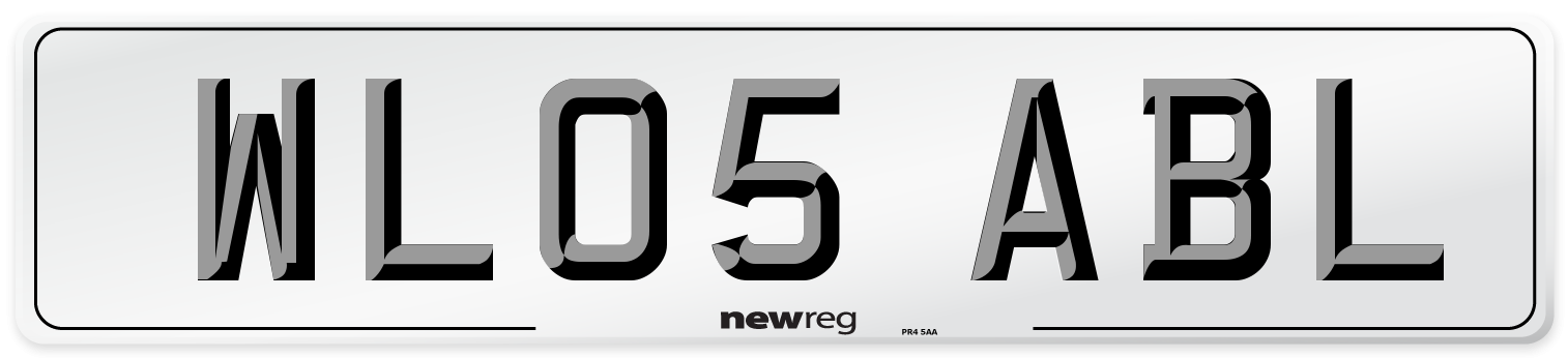 WL05 ABL Number Plate from New Reg